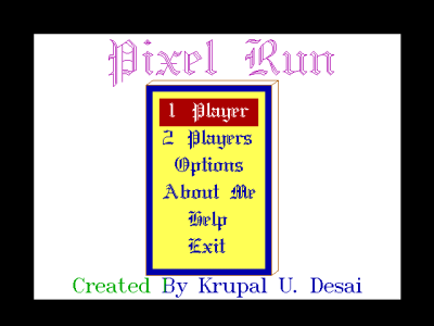 Pixel Run C - Main Screen