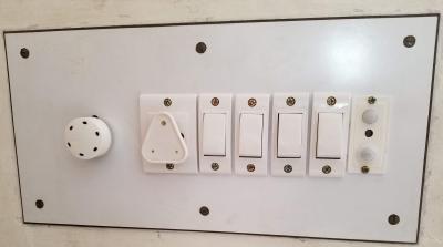 4 lights + 1 fan controller + motion sensor + light sensor installed within the switch board