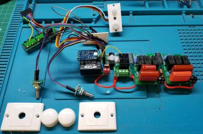 3 lights + 2 fan controller + motion sensor + light sensor - front